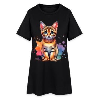Cadeau du chat de Savannah - Robe T-shirt Femme - noir - Devant