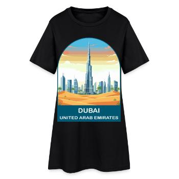 Poster de voyage vintage Burj Khalifa à Dubaï, Émirats arabes unis - Robe T-shirt Femme - noir - Devant