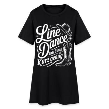 Line Dance Westernflair - Frauen T-Shirt-Kleid - Schwarz - Vorne