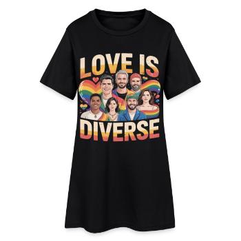L’amour est une fierté diverse, arc-en-ciel - Robe T-shirt Femme - noir - Devant