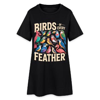 Oiseaux de toutes les plumes Vogel Vielfalt - Robe T-shirt Femme - noir - Devant