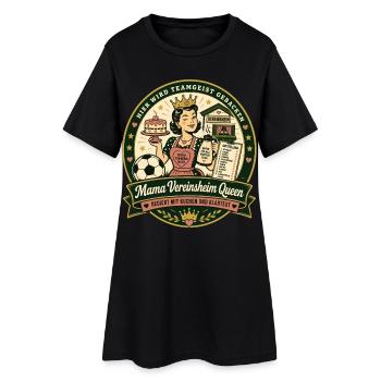 Mama Vereinsheim Queen - Frauen T-Shirt-Kleid - Schwarz - Vorne
