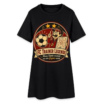 FC Trainer Legende - Frauen T-Shirt-Kleid - Schwarz - Vorne
