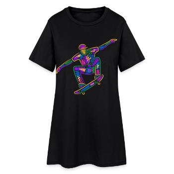 Skateboarder Skateboarder Kids Skateboard coloré - Robe T-shirt Femme - noir - Devant