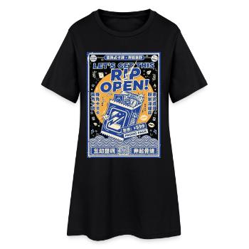 Lets Get This Rip Open Promo Pack Trading Card - Women’s T-Shirt Dress - black - Front