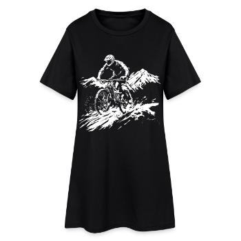 Mountainbike - Frauen T-Shirt-Kleid - Schwarz - Vorne