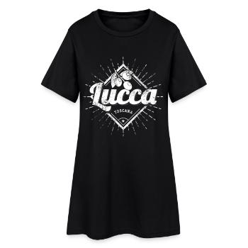 Lucca Toskana in Italien mit Oliven Souvenir - Frauen T-Shirt-Kleid - Schwarz - Vorne