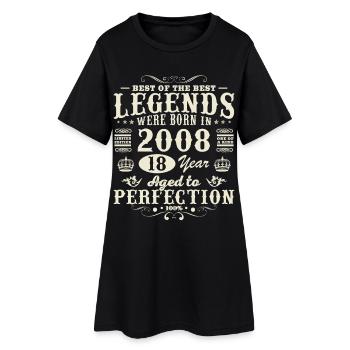 18 Jahre 2008 Vintage Retro Geburtstagsgeschenk - Frauen T-Shirt-Kleid - Schwarz - Vorne