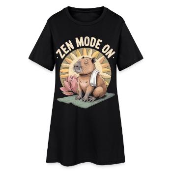 Capybara T-Shirt Zen Mode On - Women’s T-Shirt Dress - black - Front