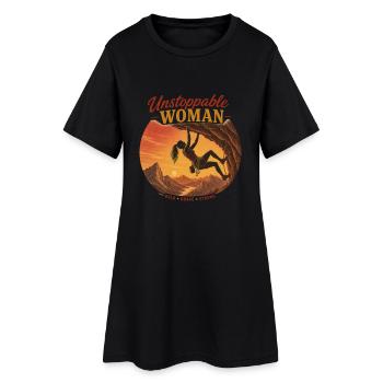 Unstoppable Climber – Brave & Strong - Women’s T-Shirt Dress - black - Front