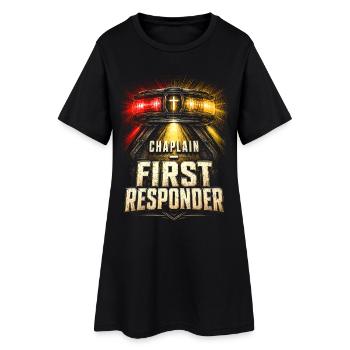 Kaplan Kleriker Pfarrer Chaplain First Responder - Frauen T-Shirt-Kleid - Schwarz - Vorne
