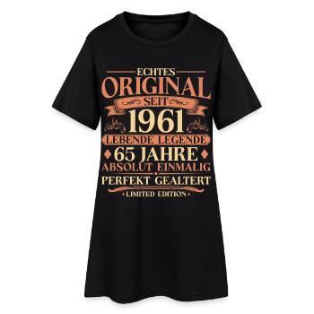 65. Geburtstag Echtes Original 1961 Vintage - Frauen T-Shirt-Kleid - Schwarz - Vorne