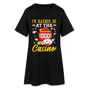 Lieber Im Casino Spielautomat Glücksspiel Zocken - Frauen T-Shirt-Kleid - Schwarz - Vorne