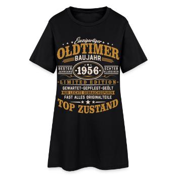 Oldtimer Baujahr 1956 Geburtsjahr Geburtstag - Frauen T-Shirt-Kleid - Schwarz - Vorne