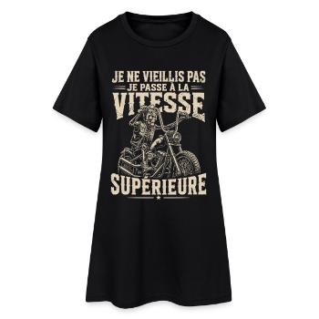 je ne vieillis pas Motard Cadeau humour personnali - Robe T-shirt Femme - noir - Devant