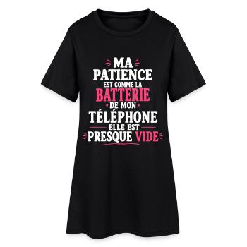 PATIENCE vide Cadeau humour personnalisé - Robe T-shirt Femme - noir - Devant