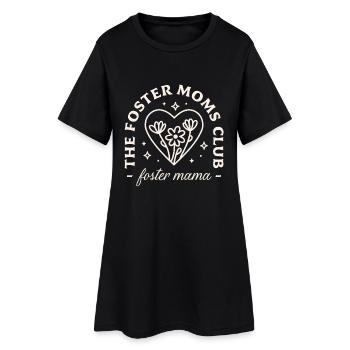 Mutter im Pflegefamilienclub. - Frauen T-Shirt-Kleid - Schwarz - Vorne