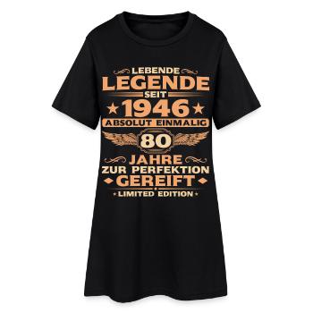 Absolut Einmalig 1946 – 80. Geburtstag Retro - Frauen T-Shirt-Kleid - Schwarz - Vorne