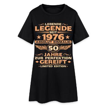 Absolut Einmalig 1976 – 50. Geburtstag Retro - Frauen T-Shirt-Kleid - Schwarz - Vorne