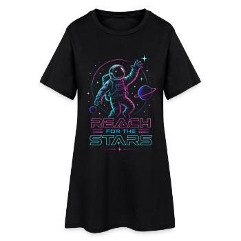 Astronaute « Atteindre les étoiles » | Espace - Robe T-shirt Femme - noir - Devant