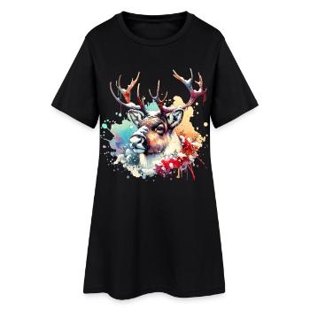 Cadeau du renne - Robe T-shirt Femme - noir - Devant