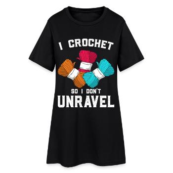 Crochet & Chill – crochet au lieu de paniquer - Robe T-shirt Femme - noir - Devant
