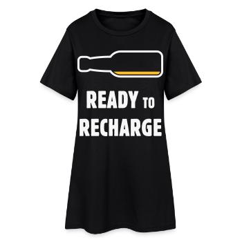Prêt à recharger (Bière / Bière / NEG 2C) - Robe T-shirt Femme - noir - Devant