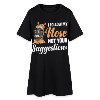  Percheron Outfit I follow my Nose Horse Riding - Frauen T-Shirt-Kleid - Schwarz - Vorne