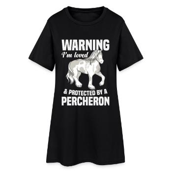 Propriétaire de chevaux équestre aimé et protégé Percheron - Robe T-shirt Femme - noir - Devant
