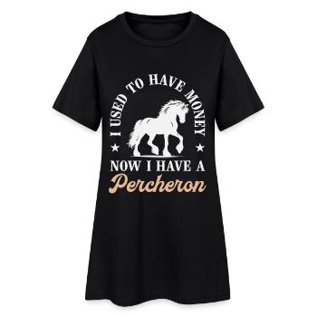 Tenue d’équitation Percheron Amateur de chevaux équestre - Robe T-shirt Femme - noir - Devant