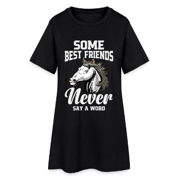 Percheron sagt nie ein Wort Reiten - Frauen T-Shirt-Kleid - Schwarz - Vorne