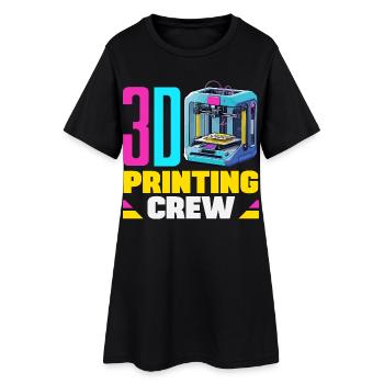 Équipe de robotique spatiale d’impression 3D Crew Maker Drôle - Robe T-shirt Femme - noir - Devant