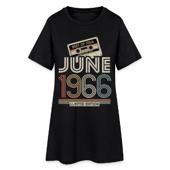 Limited Edition June 1966 Geburtstag Geschenk - Frauen T-Shirt-Kleid - Schwarz - Vorne