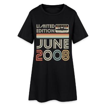 Édition limitée cadeau d’anniversaire de juin 2008 - Robe T-shirt Femme - noir - Devant