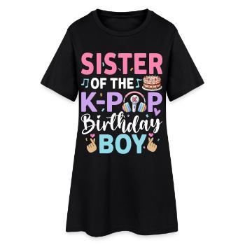 Sœur du garçon anniversaire de la K-Pop - Robe T-shirt Femme - noir - Devant