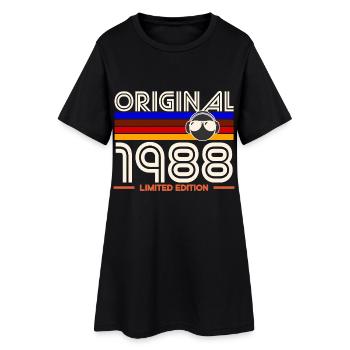 1988 Rétro Vinyle Casque Édition - Robe T-shirt Femme - noir - Devant