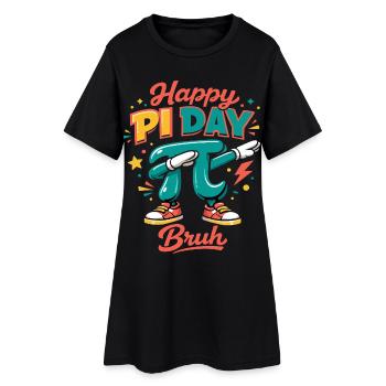 Bonne journée Pi, mec, dabbing, mathématiques Pi, dit rétro - Robe T-shirt Femme - noir - Devant