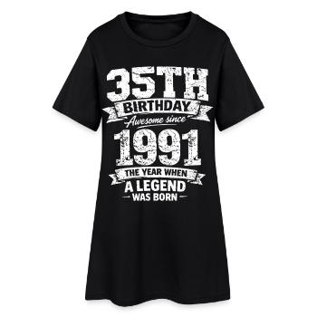 35. Geburtstag Awesome Since 1991 Legend Geboren D - Frauen T-Shirt-Kleid - Schwarz - Vorne