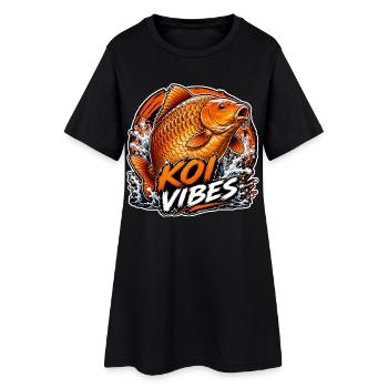 Éclaboussure carpe orange Koi Vibes - Robe T-shirt Femme - noir - Devant
