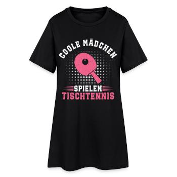 Coole Mädchen spielen Tischtennis  - Frauen T-Shirt-Kleid - Schwarz - Vorne