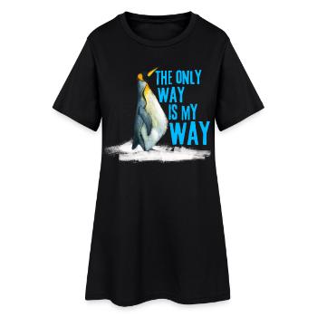T-shirt drôle du mème Nihilist Penguin qui s’éloigne - Robe T-shirt Femme - noir - Devant