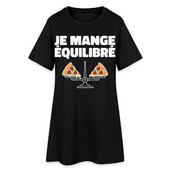 pizza Cadeau humour personnalisé - Robe T-shirt Femme - noir - Devant