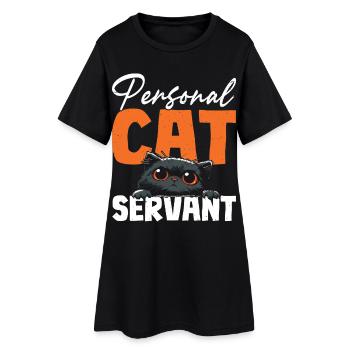 Chat Serviteur Chat Amoureux des Chats - Robe T-shirt Femme - noir - Devant