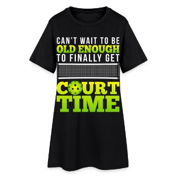 Pickleball Spieler Lustig - Frauen T-Shirt-Kleid - Schwarz - Vorne