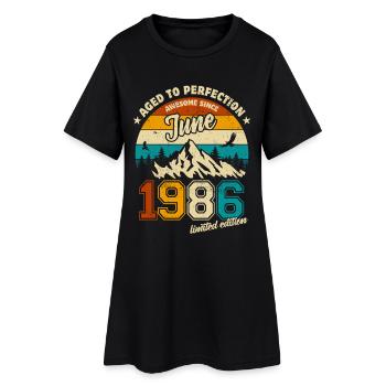 Édition limitée cadeau d’anniversaire de juin 1986 - Robe T-shirt Femme - noir - Devant