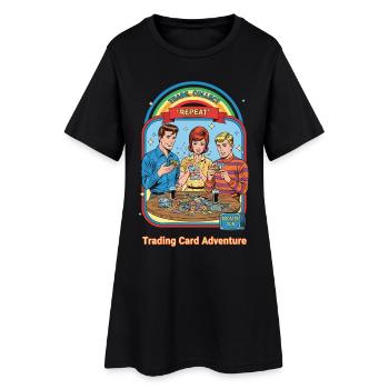 Échange Collecte, Aventure Répétée de Cartes à Collectionner - Robe T-shirt Femme - noir - Devant