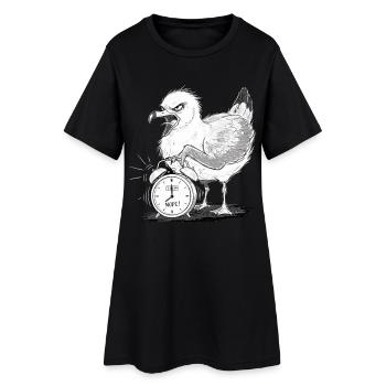 Réveil de mouette Matin, grognon, drôle - Robe T-shirt Femme - noir - Devant