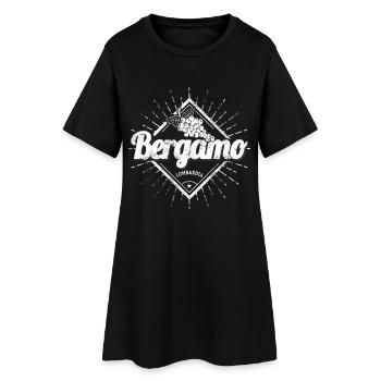 Bergamo Lombardei in Italien Retro Weintrauben - Frauen T-Shirt-Kleid - Schwarz - Vorne