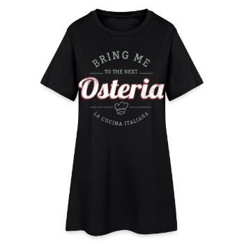 Osteria Restaurant Vintage Italien Retro Design - Frauen T-Shirt-Kleid - Schwarz - Vorne