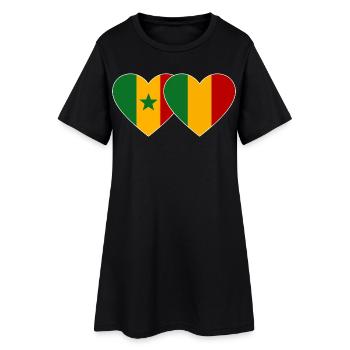 Senegal_Mali_Flagge_Herz - Robe T-shirt Femme - noir - Devant